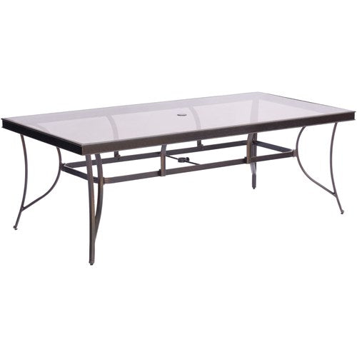 Hanover - Monaco 9pc: 6 Sling Dining Chairs, 2 Sling Swivel Rockers, 42x84" Gls Table - Tan Sling/Glass-United Backyard