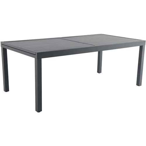 Hanover - Naples 7pc: 6 Aluminum Folding Sling Chairs, Aluminum Extension Table - Gray/Gray-United Backyard