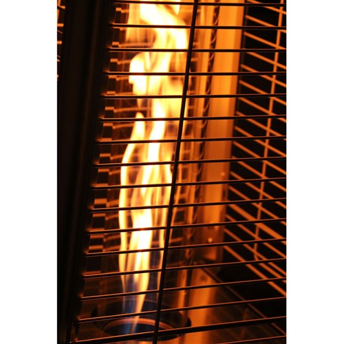 Hanover - Pyramid Patio Heater, 7' Tall, Propane Flame Glass, 42,000 BTU - Stainless-United Backyard
