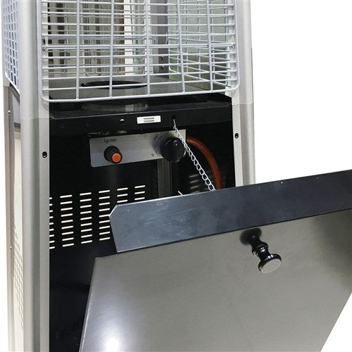 Hanover - Pyramid Patio Heater, 7' Tall, Propane Flame Glass, 42,000 BTU - Stainless-United Backyard