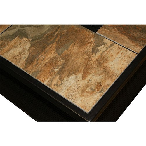 Hanover - San Marino 4pc Fire Pit Set with Tan Tile Top - Brown/Tan-United Backyard