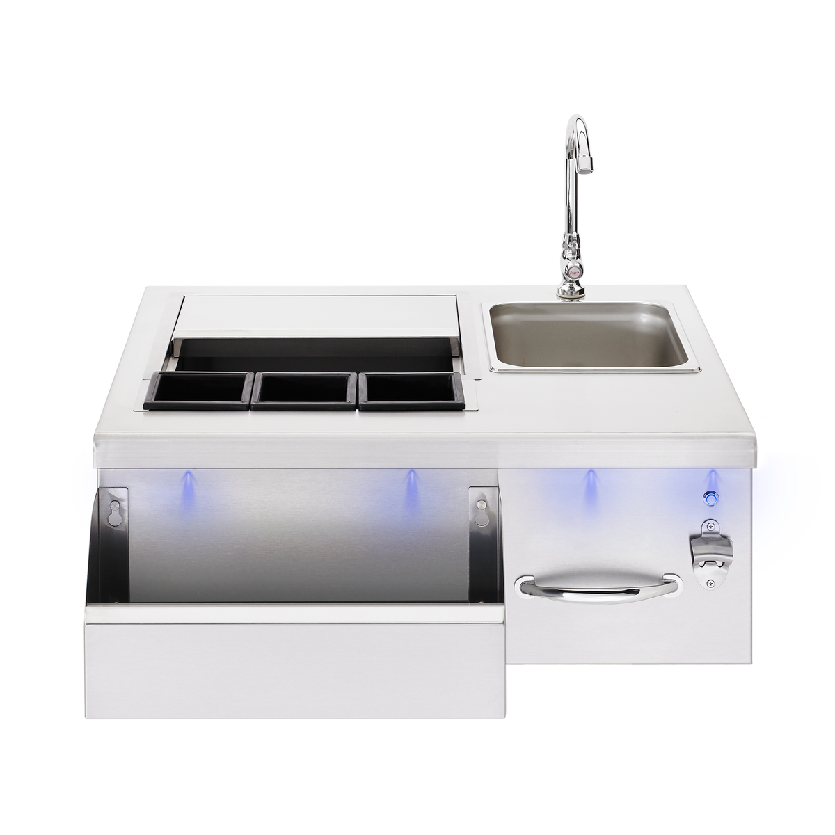 Summerset - 30" Stainless Steel Built-In Beverage Center & Prep Station with LED Illumination-United Backyard