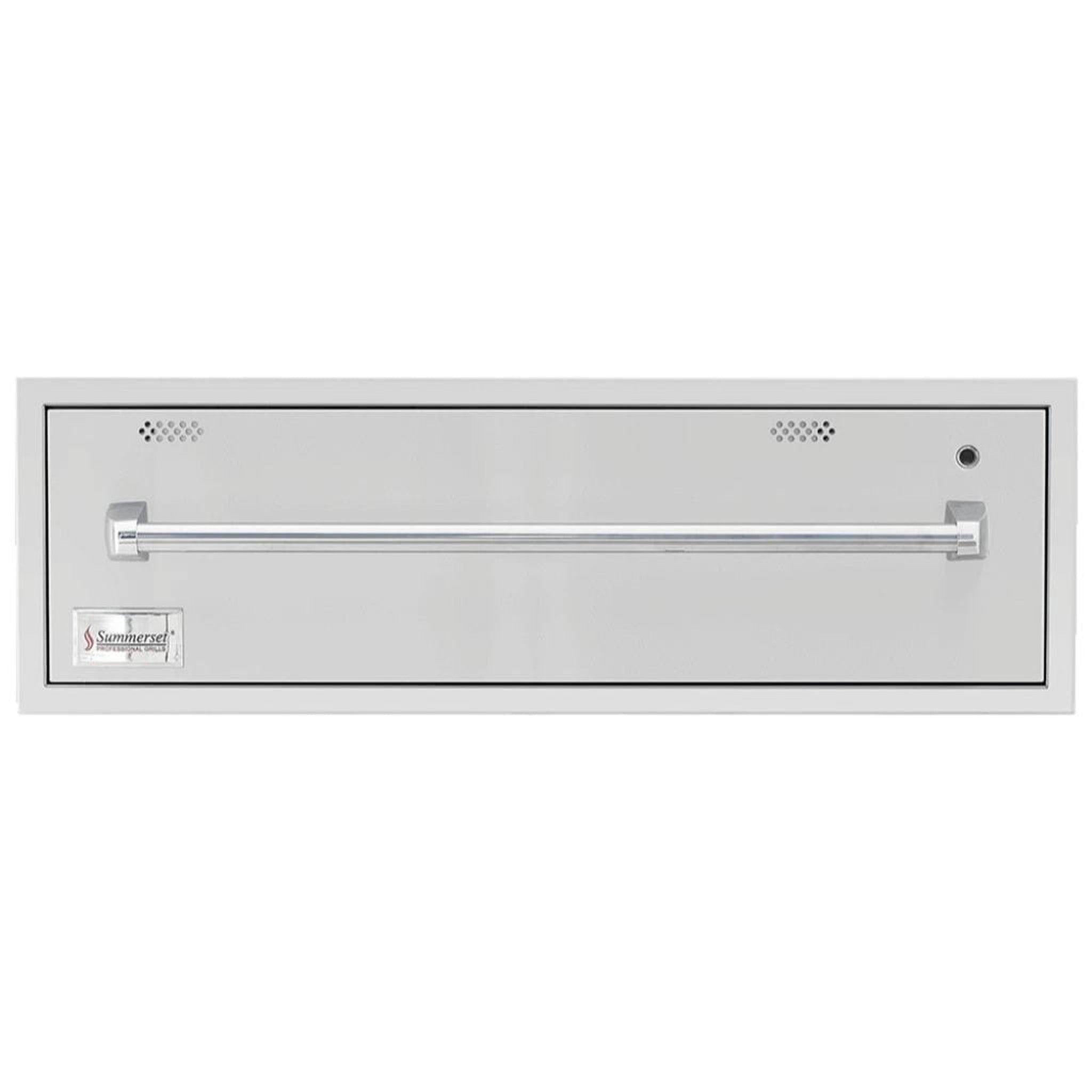 Summerset - 36" Stainless Steel Built-In 120V Outdoor Electric Warming Drawer-United Backyard