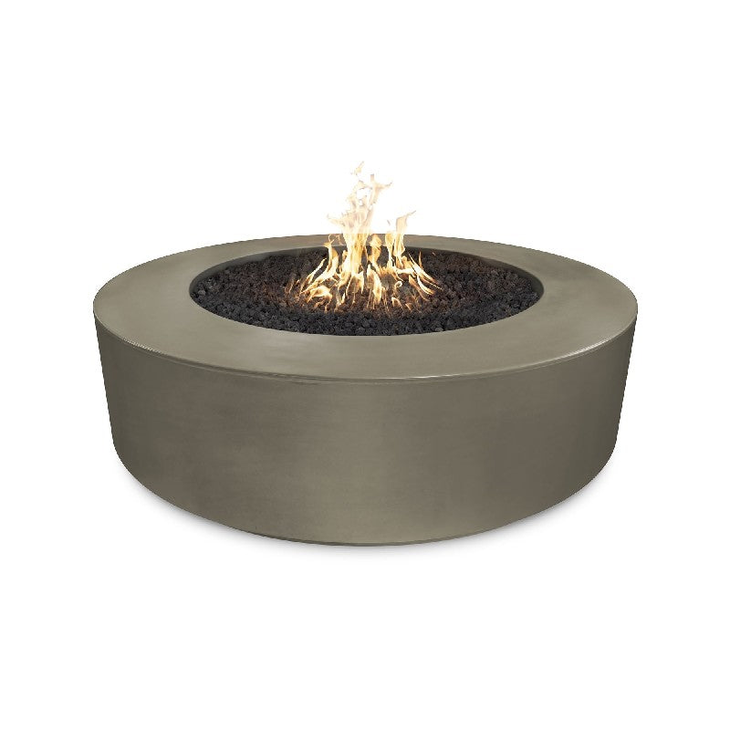 The Outdoor Plus - Florence 72 Inch Concrete Electronic Fire Pit, Natural Gray, Natural Gas-United Backyard