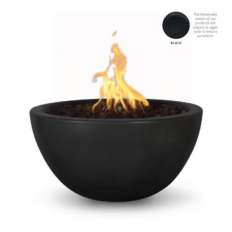 The Outdoor Plus - Luna 38 Inch Concrete Match Lit Fire Pit, Rustic Gray, Natural Gas-United Backyard
